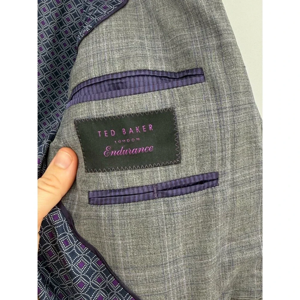 Ted Baker London Endurance Wright-Plaid Suit Jacket | Gray | Size 40L